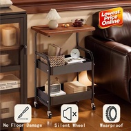 3-Layer Trolley Cart, side Table Coffee Table Storage Rack Storage Shelf Rust-Proof Easy to Move
