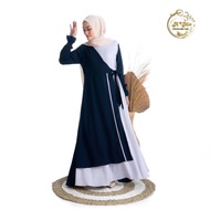 Baju Gamis Wanita Modern Azwa Maxi Amie Navy Muslim Casual Dr Dr