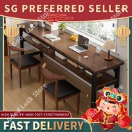 Desk for Students, Modern Double Home Desk, Simple Desk for Rental Rooms, Computer Desk, Narrow Wall