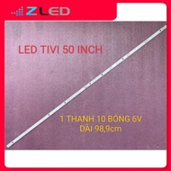 TV LED BAR 50 INCH 1 BAR 10 BALLS EACH BALL 6V LENGTH 98.9cm MS-L2608 V1 RETAIL 1 BAR USED FOR TVS