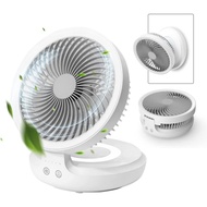 Edon Air Circulation Fan(7 inch) Auto Rotation Table Fan Wall Fan Rechargeable Fan E808，Wall mounted