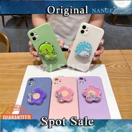 KZB Huawei Soft Phone Case with Quicksand Holder Y9A Y6P Y5 Prime Lite 2018 Nova 5T 5i 5 Pro Honor 7S 9X Pro Cover Cute Cartoon Dinosaur Protector