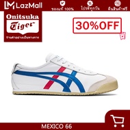 ONITSUKA TIGER MEXICO 66 (HERITAGE) รองเท้าผ้าใบสีขาว/น้ำเงินรองเท้า unisex Retro สไตล์ DL408-0146