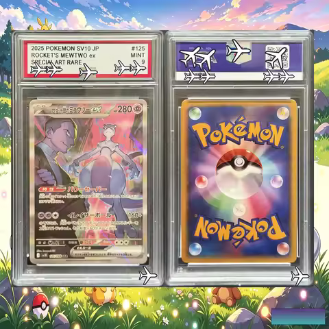 DIY Rating Card 2025 Team Rocket's Mewtwo EX 125 SAR Custom Art Card - Pokemon JPN SV10 Glory of Tea