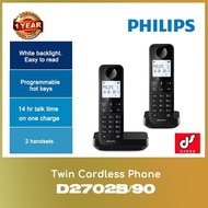 Philips D2702B/90 Twin Cordless phone WITH 1 YEAR WARRANTY