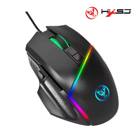 High quality hxsj A876Pro 12800DPi gaming mouse 8D rgb backlit ergonomic 1000Hz USB wired mice for h