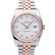 Rolexx Log Type White Dial Diamond 18k Rose Gold Automatic Mechanical Watch Men116231