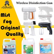 Handheld Wireless Rechargeable Atomizer Fogging Machine Gun Blu-Ray + Sanitizer 5L Nano Sprayer Spray Gun Disinfection