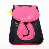 Hp Sling Bag Handphone Pouch Touch Screen Pink Black Colour (Put Cards) Cat Design Beg Ladies Mobile Phones Carry Viu