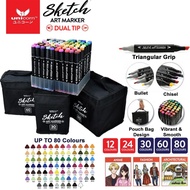 [HippoArt] Unicorn Sketch Art Marker Pen Set *Dual Tip* - 30/60/80 Colours