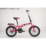 Folding Bike 16 single disc 16 inch Long Frame [612] Gear Bearing For Big Children sd Adult medium body size