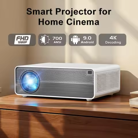 Touyinger Q9 Native 1080P Full HD Projector with 4K Decoding and 2.4/5G Dual-Band WiFi Android Smart