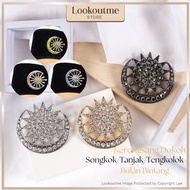 Brooch Kerongsang Dokoh Songkok 1Pc Bulan Sabit Bintang Pin Tanjak Tengkolok Pin Dokoh Nikah Tunang 