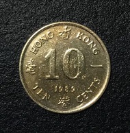 2香港一毫 1989年 女王頭壹毫 香港舊版錢幣 黃銅 硬幣 $3