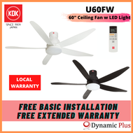 KDK U60FW 60" DC Motor Ceiling Fan with LED Light and Remote