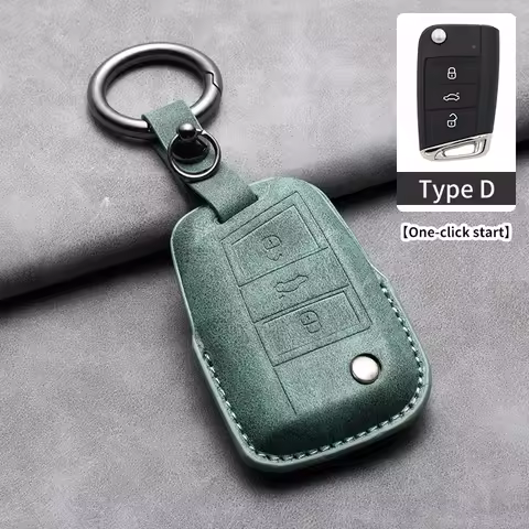 Leather Car Key Case Cover Fob Keychain For Golf 7 MK7 Tiguan MK2 for Ateca Leon FR Ibiza Skoda Octa