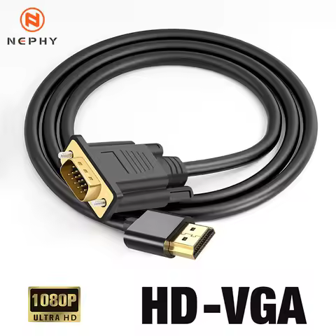 HDMI-Compatible To VGA Adapter Cable 1080P HDMI-Compatible Male To VGA Male Active Video Converter C