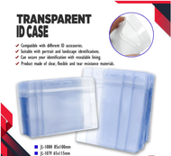 Transparent Plastic ID Holder with Zip Lock Vertical & Horizontal ID Case ID Protector