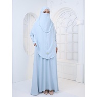 *Raya Arrival* Madinah Set Jubah Khimar Dan Purdah Cey Crepe Ironless