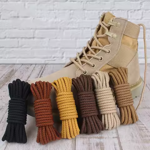 1 Pair Round Shoe Laces For Martin Shoes Sneakers Shoelaces Solid Boots Shoelace Solid Weaving Wear-