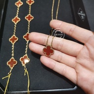 【Pawnable】 (Vca)Van Cleef Women's Carnelian Medium Necklace Vintage Alhambra Pendant