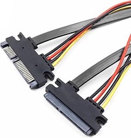 SATA Male to Female Data and Power Combo Extension Cable 22-pin (7+15), Extender for Accessing a SAT