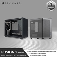 Tecware Fusion 2 Air - MATX 3F, Fusion Air M2 High Airflow SFF Case (Black)