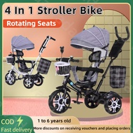 4 In 1 Kids Bike Baby 3 Wheels Tricycle Children Tricycle stroller bike for baby boy 1 to 6 years old