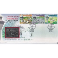 FDC Malaysia Royal Selangor Premier Pewter Stamp first day cover KLIA Airport 1998 Aeroplane Kapal T