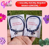 HITAM Name CAT NECKLACE // CAN REQUEST NAME + BELL // BLACK NAME CAT NECKLACE