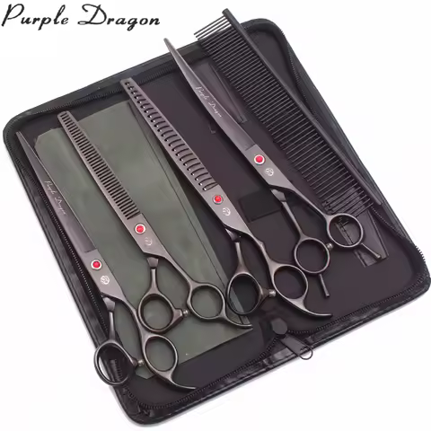Scissors for Dogs 8 inch Purple Dragon Japan 440C Pet Grooming Scissors Chunker Shears Dog Thinning 