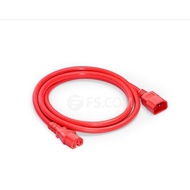 Red IEC 320 C14 To C15 PDU UPS Male To Female Power Cord 14AWG Thick Extension Cable, 3M