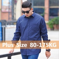【Plus Size】Men XXL-12XL Big Size Long Sleeve Stretch Formal Business Office Working Wear Solid Socia