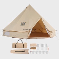 Canvas Bell Tent 4 Seasons 3/4/5/6/7m Yurt Tent Canvas Tent for Camping with Stove Breathable