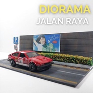 Diorama Jalan Raya Billboard Jepang - Skala 1:64 / Diecast / Miniatur / Miniscale / Hotwheels