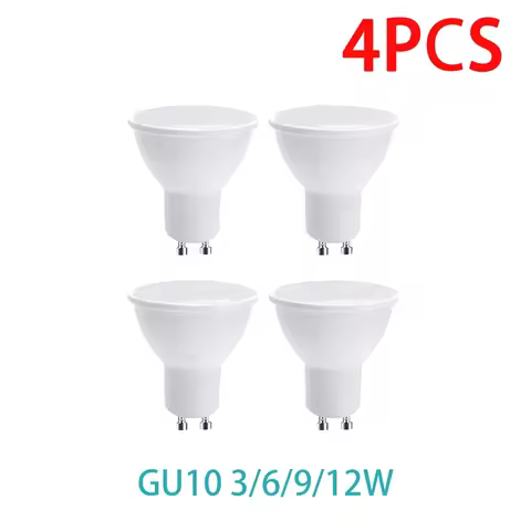 4PCS LED Spotlight Bulb GU10 AC220V 3W 6W 9W 12W 180 Degree Beam Angle High Lumen Indoor LED Energy 