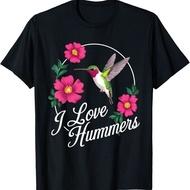 Cool I Love Hummers Bird Cute Colibri Flower Tropical Summer T-Shirt