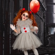 Clown Girls Dress Children's Mesh Princess Dress Set Children's Halloween Costume