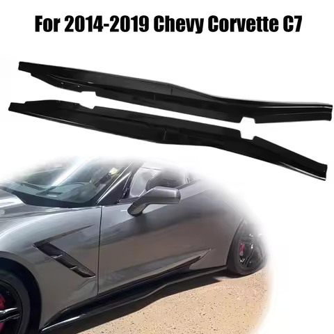 Side Skirts Extension Splitters Fender For 2014-2019 Chevy Corvette C7 Z06 Stingray 2 Door Carbon Lo