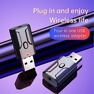 Thiết Bị Thu Phát Âm Thanh Usb Bluetooth 5.0 Không Dây 4 Trong 1 Đa Chức Năng Jack Cắm 3.5mm Cho Loa
