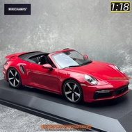 New

 Minichamps Diecast model 1:18 2020 911 Turbo S  Sports car metal Car model Holiday gift Static