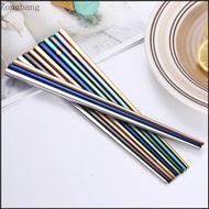 Zone 5 Pairs Chopsticks Square Designs Stainless Steel  Safe Multipurpose Tool
