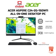 ACER ASPIRE C24-2G-150W11 ALL-IN-ONE DESKTOP PC (Intel N150, 8GB RAM, 512GB SSD, 23.8" FHD, W11, H&S