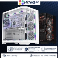 HiteqPC | ATX / mATX Dual-Chamber PC Gaming Case Tempered Glass Front and Side Coolman Spectra Luxe