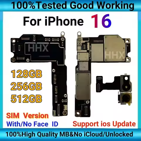 100% Working iPhone 16 Pro Mainboard Logic Board Supports OS Updates Clean iCloud Unlocked Motherboa