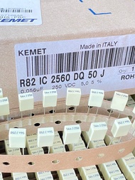 0.056UF 250V (แพ็ค10ตัว/50ตัว/100ตัว/1000ตัว) 56nF 250V 563J Cโพลีขา5มิล made in Italy เกรดอย่างดี ส