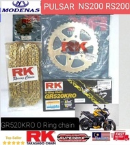 Modenas Pulsar NS200 RS200 Sprocket & Chain Kit [GR520KRO O Ring Gold Chain]