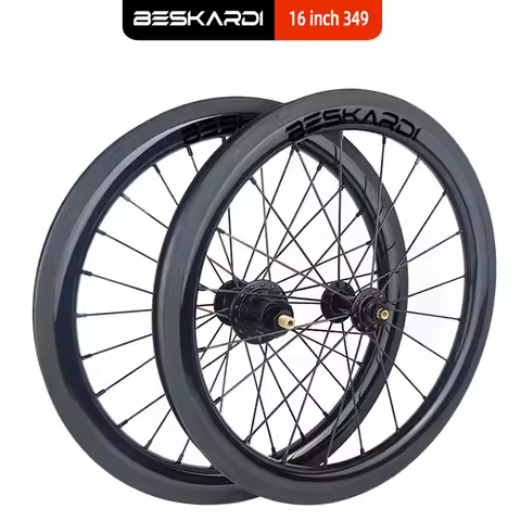 16 Inch 349 5 7 Speed Carbon Wheelset 74/112mm Spoke Build Wheel 16'' Rim Brake T700 T800 Beskardi F