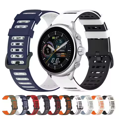 Silicone 22mm Watch Strap For Fossil GEN 6 5 44mm Band For GEN5 LTE 45mm/Gen5 Carlyle/Julianna/Garre