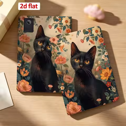 Cartoon Black Cat Flowers Case For Lenovo Xiaoxin Pad 11 P11 P12 Gen 2 Pro Plus Idea Tab GT 5G Pen T